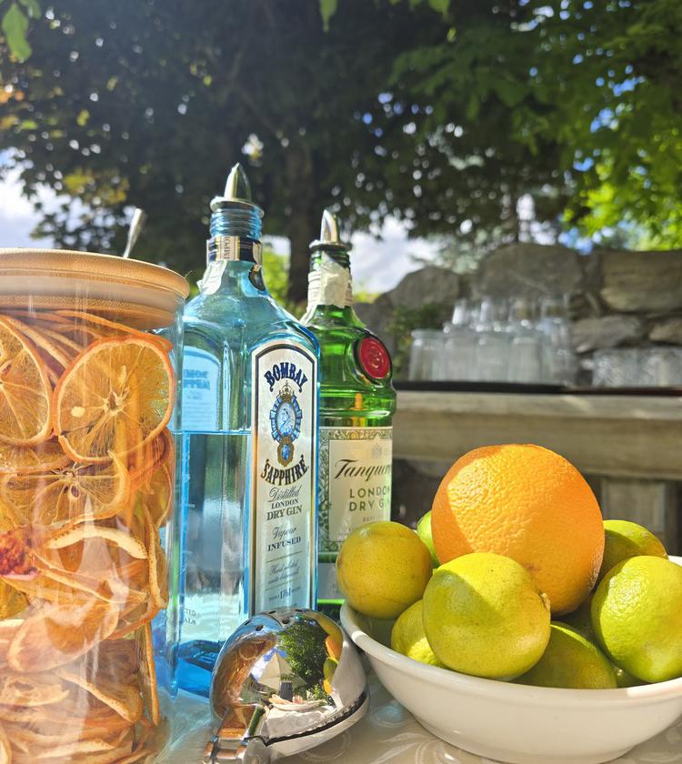 Gin, agrumi e sole estivo: un invito a rinfrescanti momenti di relax all'aperto.